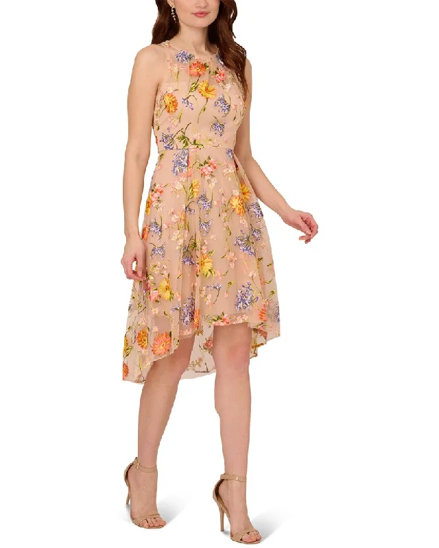 Adrianna Papell Embroidery Midi Dress Stylish Button-Up Midi Dress