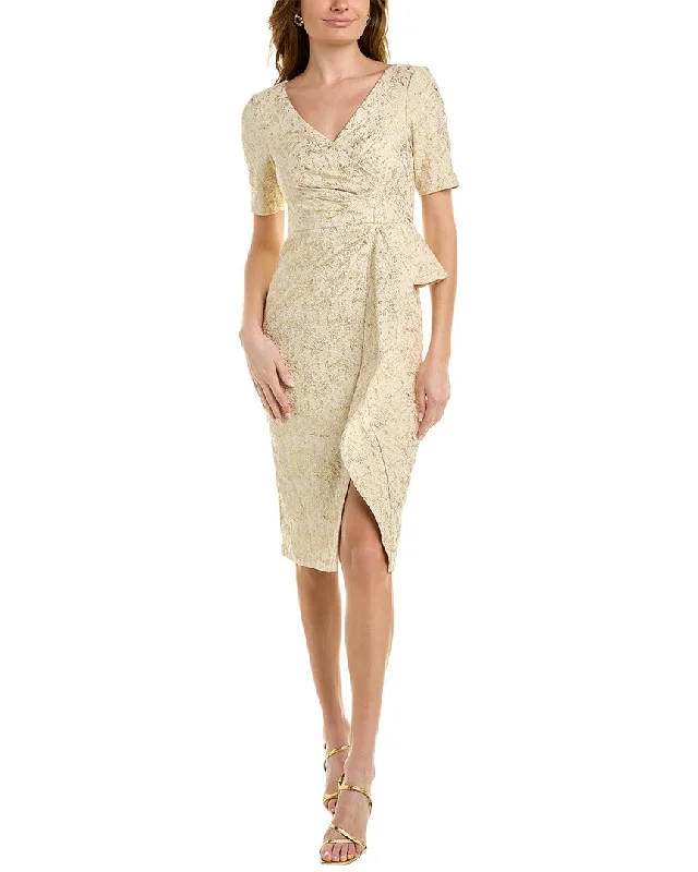 Aidan Mattox Jacquard Midi Dress Comfortable Empire Waist Midi Dress