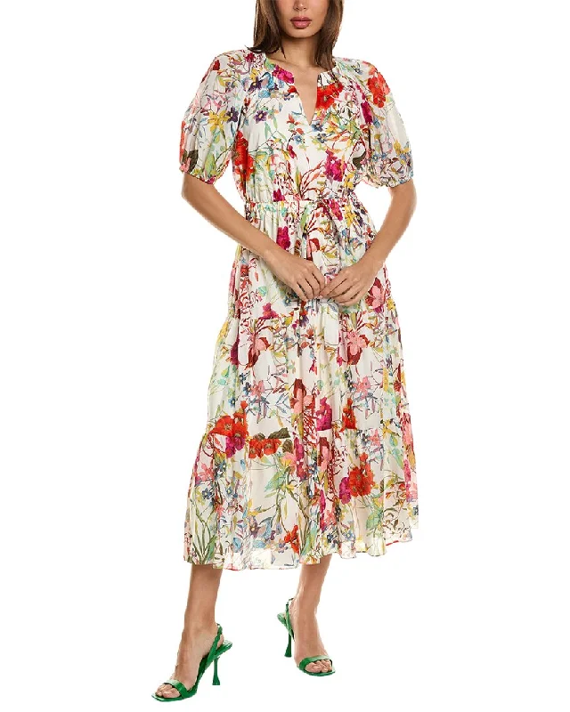 Anne Klein Puff Sleeve Midi Dress Stylish Wraparound Midi Dress