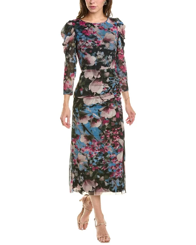 Anne Klein Ruched Midi Dress Chic Bohemian Midi Dress