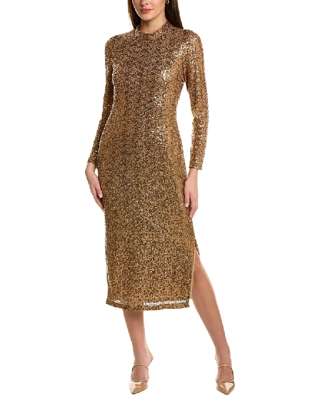 Anne Klein Sequin Midi Dress Stylish Button-Down Midi Dress