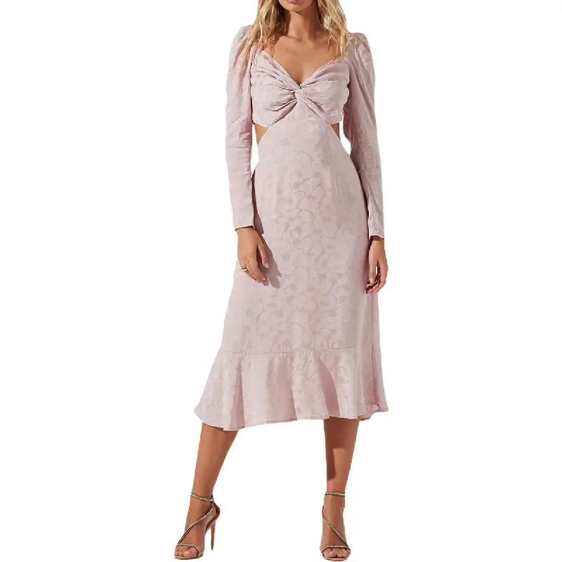 ASTR the Label Women's Lainie Twist Front Cut Out MIDI Dress, Pink, M Classic Black Midi Dress ASTR the Label Women's Lainie Twist Front Cut Out MIDI Dress, Pink, M Classic Black Midi Dress