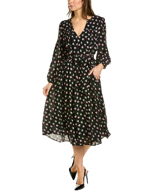 Boden Gathered Yoke Midi Dress Comfortable Ruched Midi Dress