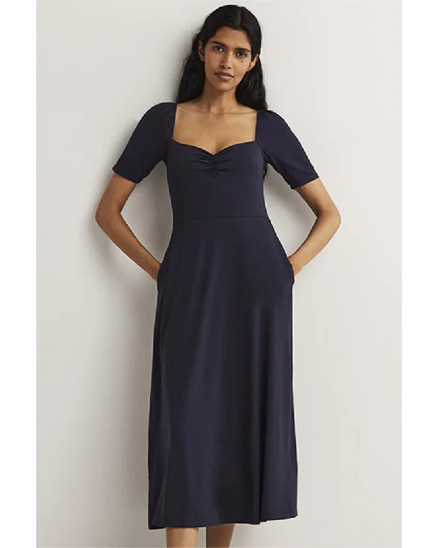 Boden Sweetheart Jersey Midi Dress Elegant Satin Button Midi Dress