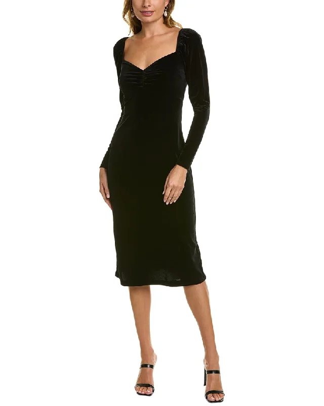 Boden Velvet Jersey Midi Dress Trendy Ruffled Sleeve Midi Dress