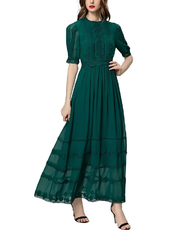 BURRYCO Silk-Blend Midi Dress Elegant Velvet Midi Dress