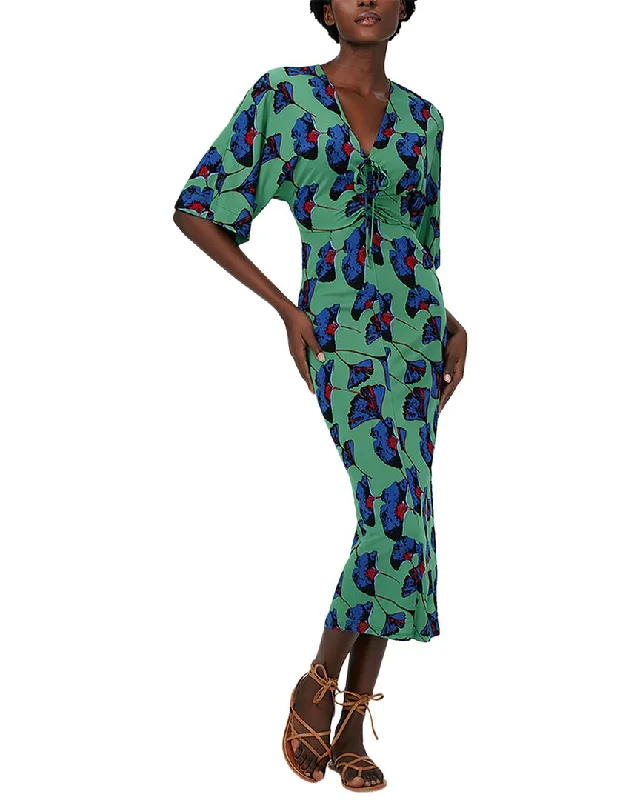 Diane von Furstenberg Valerie Midi Dress Cozy Spaghetti Strap Midi Dress