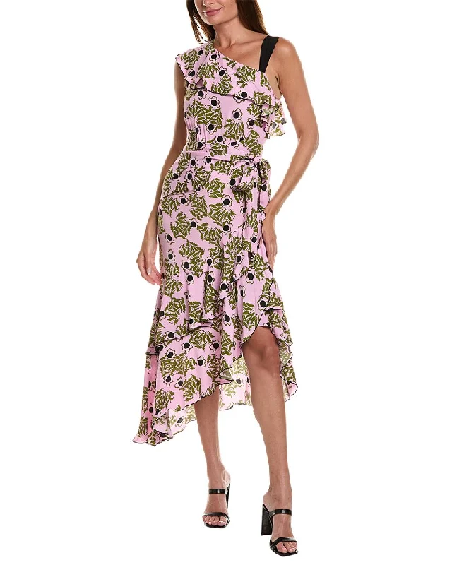 Diane von Furstenberg Violetta Midi Dress Fashionable Floral Embroidery Midi Dress