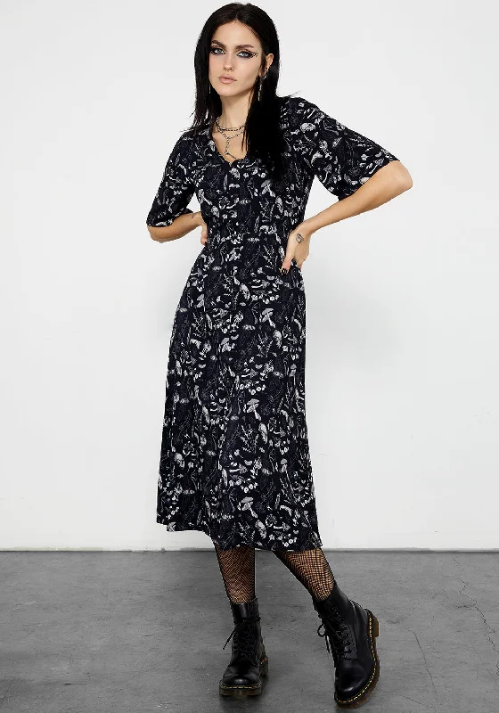 Earth Magick Midi Dress Trendy Tiered Hem Midi Dress