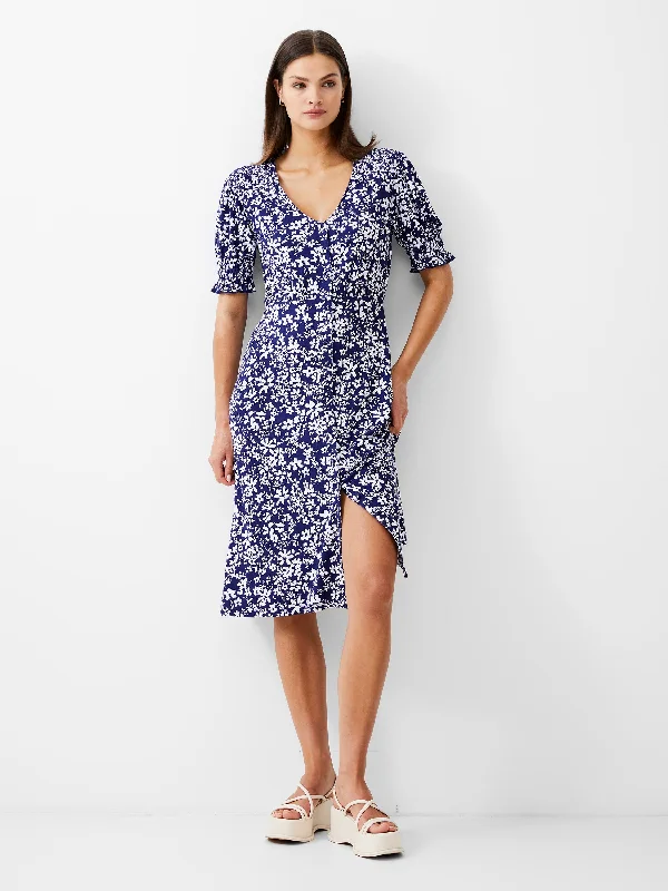 Florale Button-Through Midi Dress Chic Floral Print Midi Dress