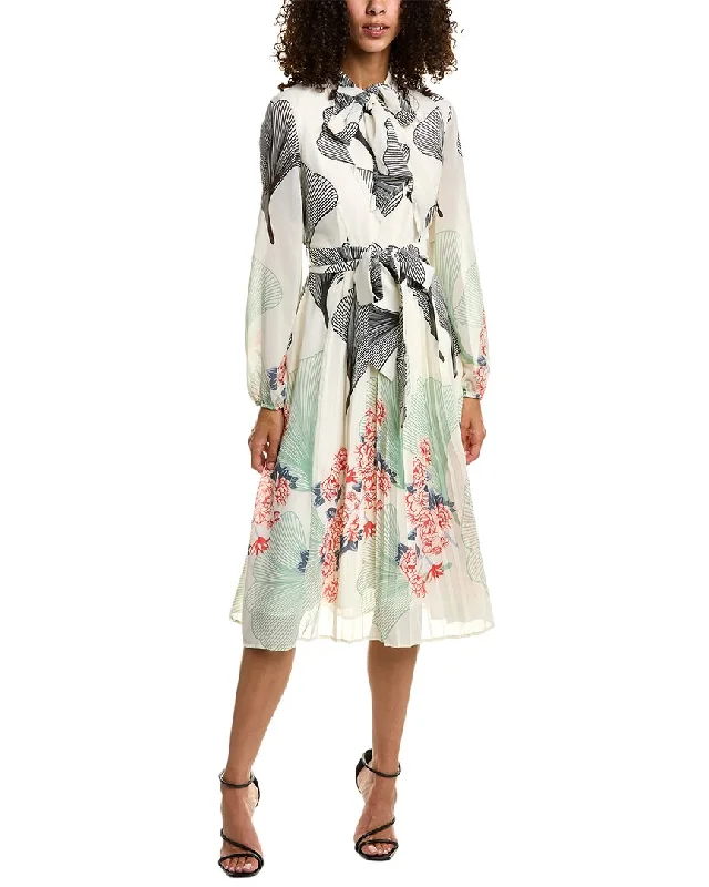 Gracia Bow Neck Midi Dress Comfortable Wrap Midi Dress