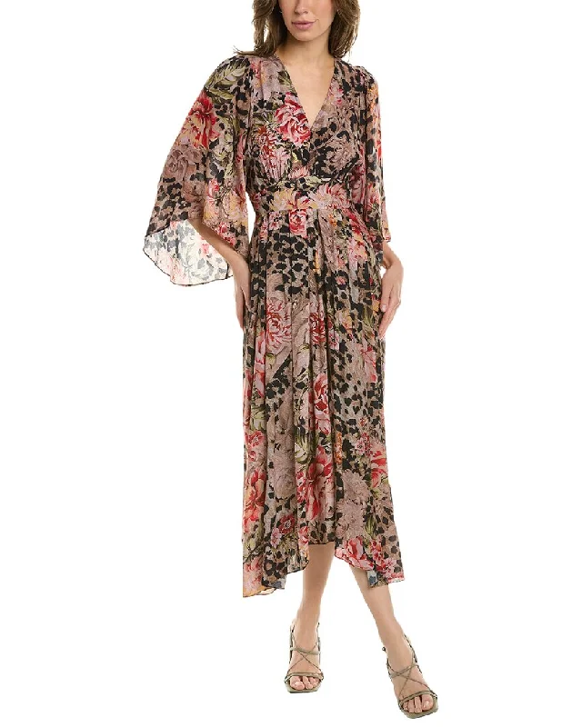 Johnny Was Melissa Midi Dress Elegant Faux Wrap Midi Dress