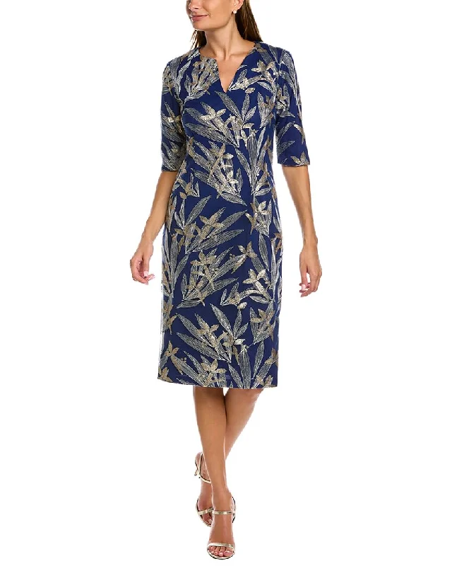 JS Collections Shae Notched V-Neck Midi Dress Fashionable Wide Leg Midi Dress