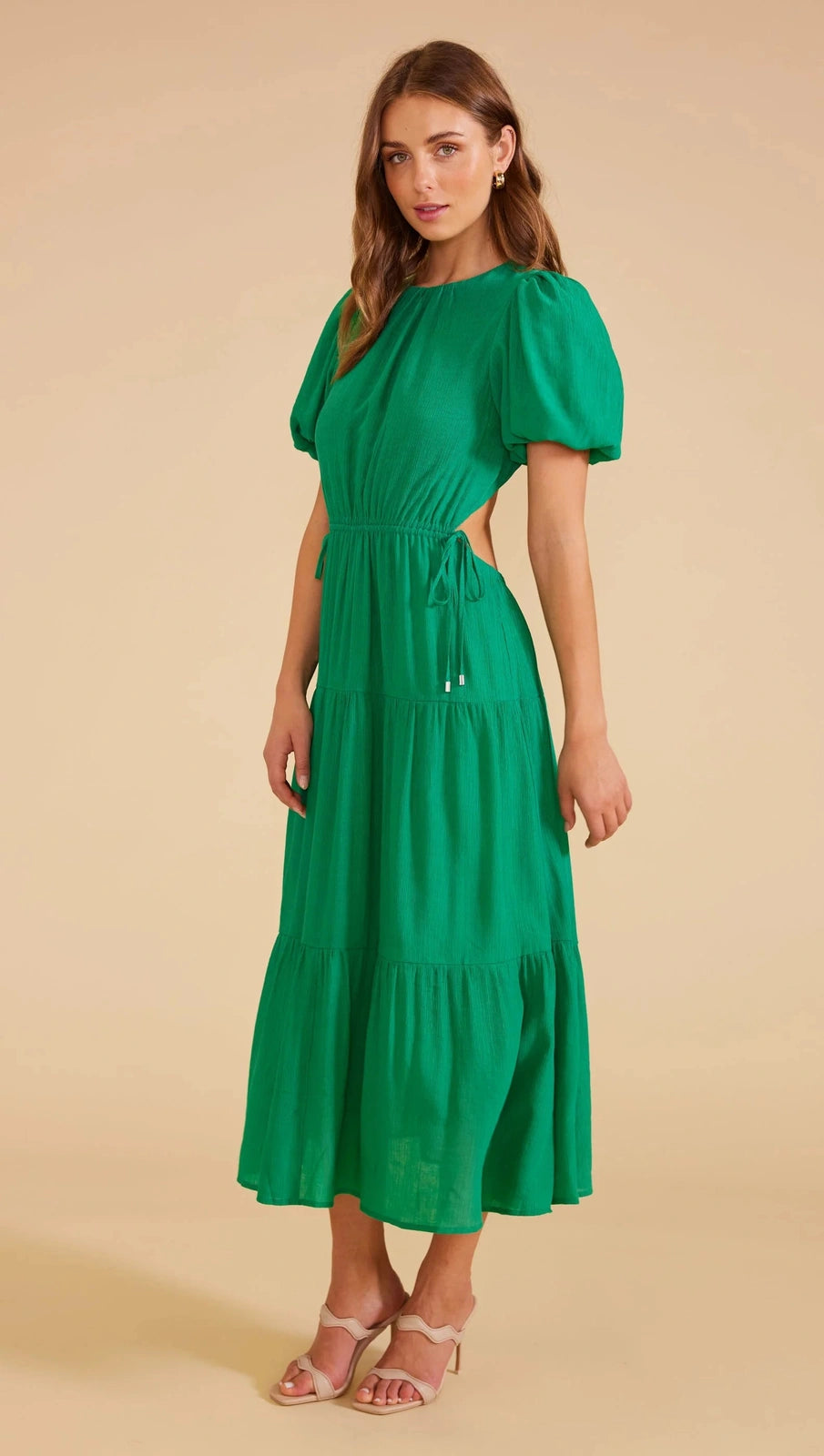 MINK PINK ELEANOR MIDI DRESS GREEN Cozy Knit Midi Dress