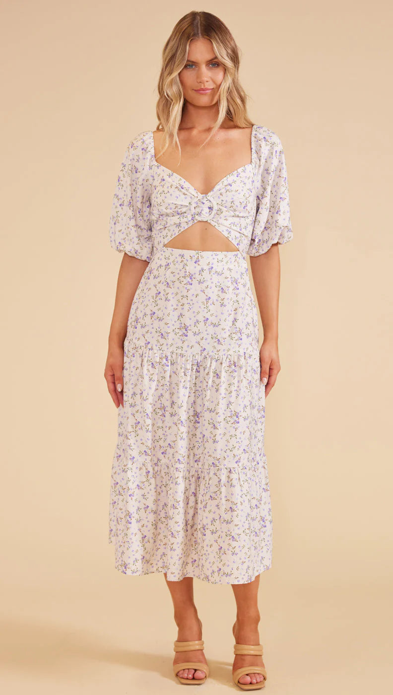 MINK PINK HAILEY MIDI DRESS IVORY Fashionable Shift Midi Dress