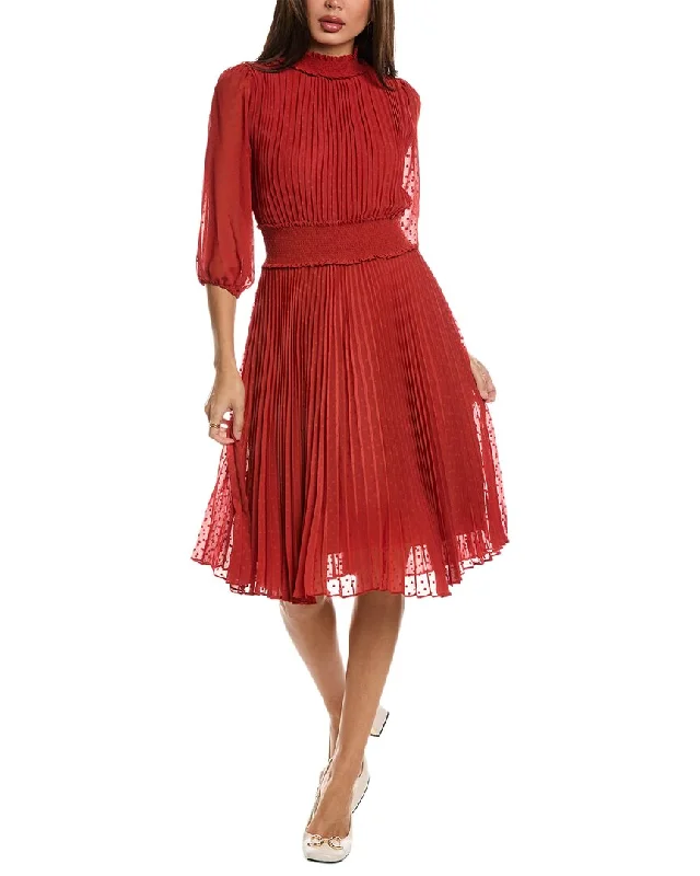 Nanette Nanette Lepore Accordion Pleated Midi Dress Fashionable Off-Shoulder Dress Midi