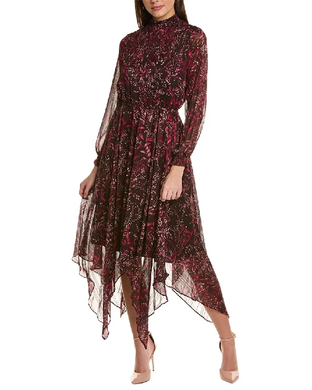 Nanette Nanette Lepore Yin Shadow Midi Dress Trendy Smocked Detail Midi Dress
