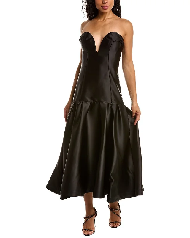 Nicholas Lowell Midi Dress Elegant Faux Wrap Midi Dress