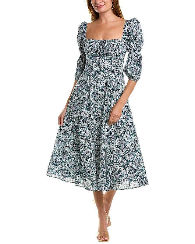 O.P.T. Nina Midi Dress Trendy Ruffled Sleeve Midi Dress