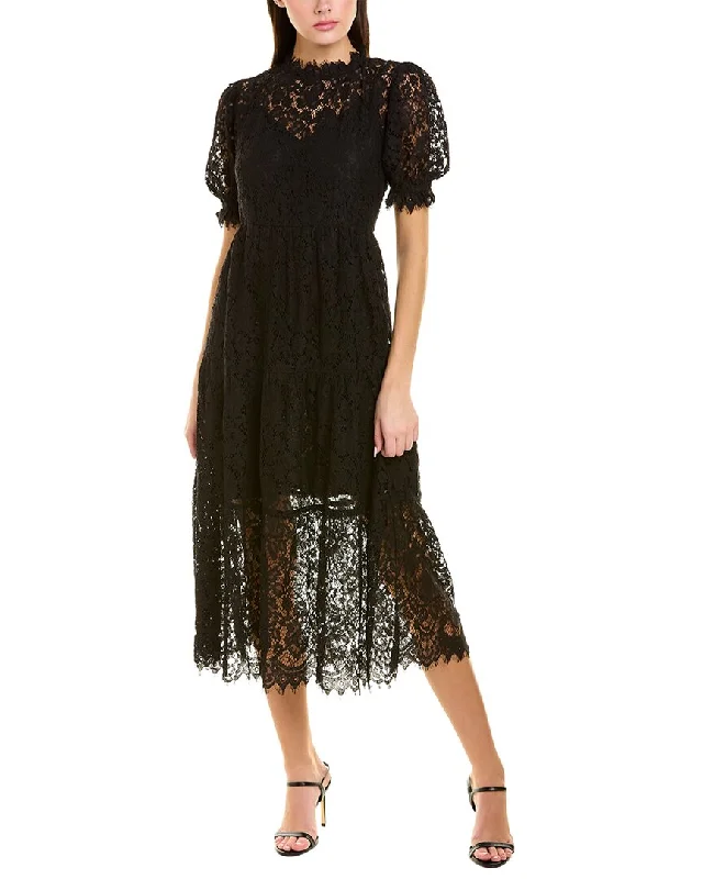 Socialite Lace Midi Dress Fashionable Pleated Midi Dress