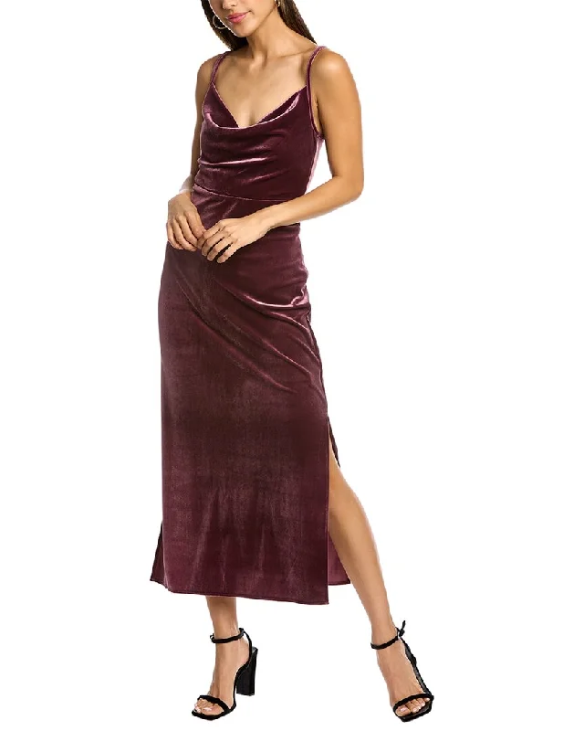 Taylor Velvet Midi Dress Fashionable A-Line Midi Dress