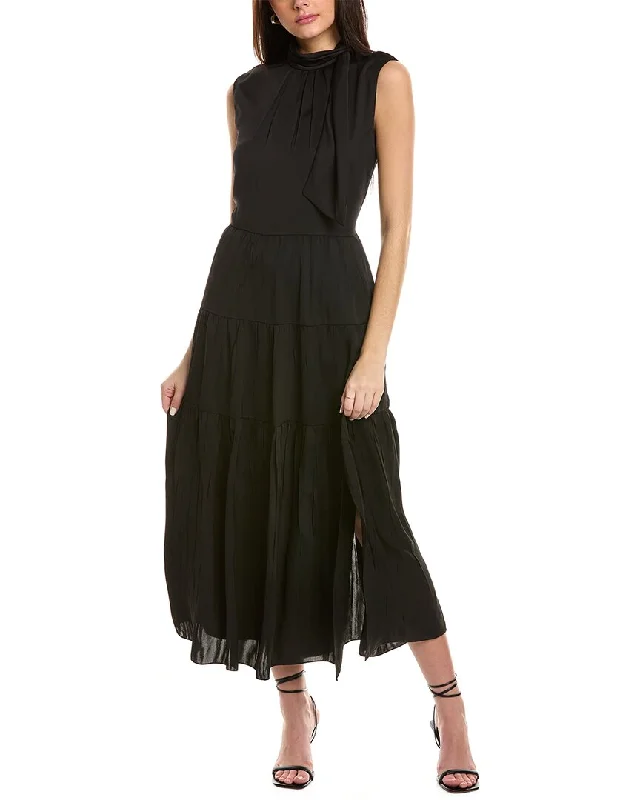 Theory Tiered Midi Dress Stylish Color Block Midi Dress