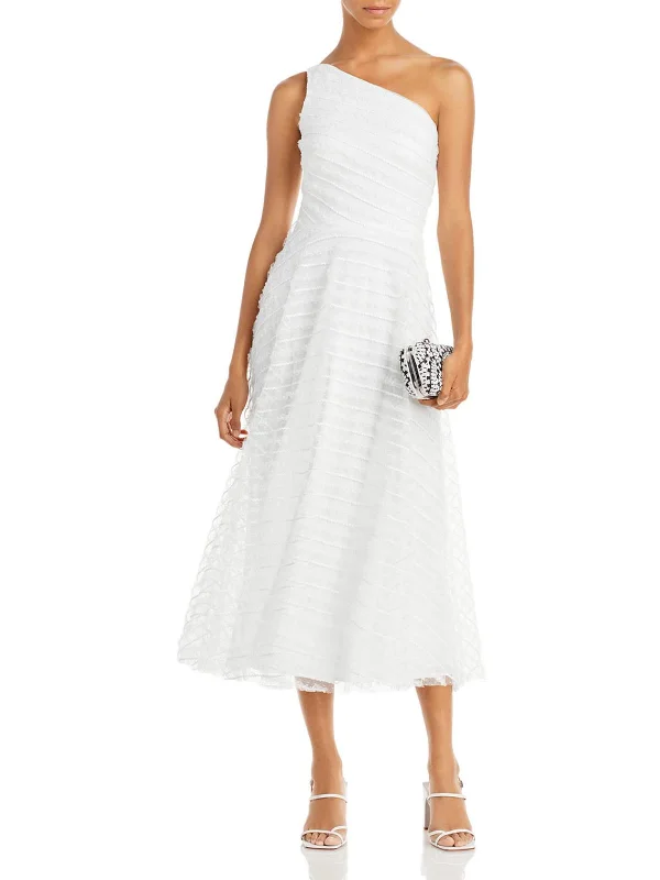 Womens One Shoulder Calf Midi Dress Comfortable Deep V Midi Dress
