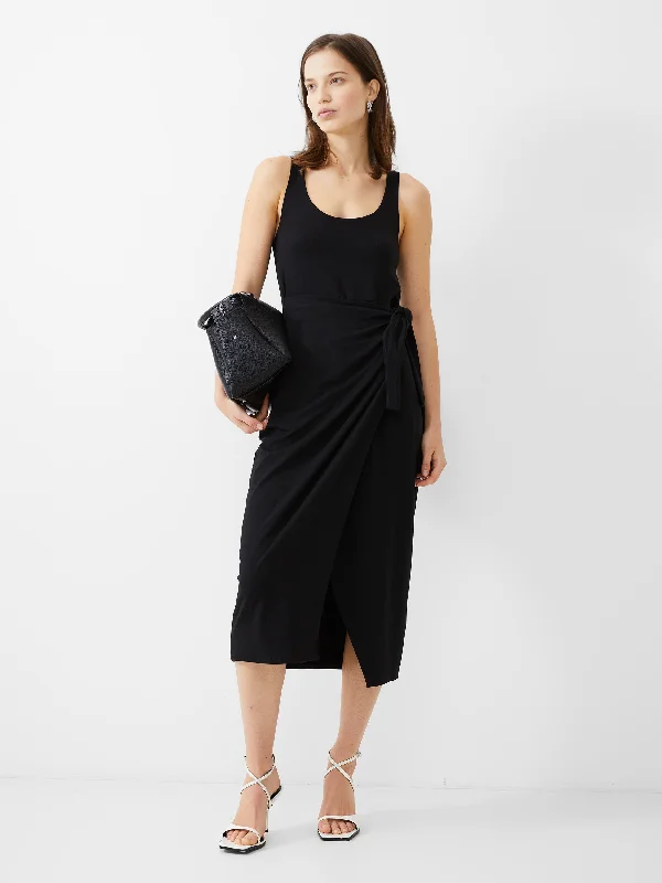 Zena Jersey Wrap Midi Dress Comfortable Casual Midi Dress