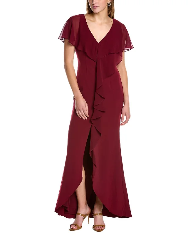 Adrianna Papell Mermaid Maxi Dress Elegant Maxi Dress with Drapes