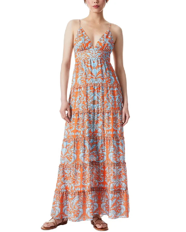 alice + olivia Karolina Halter Maxi Dress Comfortable Plunging Neckline Maxi Dress