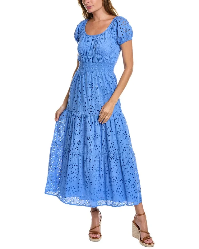 Atelier Eyelet Maxi Dress Elegant Maxi Dress with Ruffles