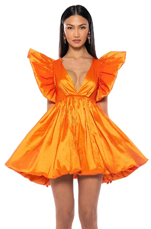 CLEMENTINE BUTTERFLY SLEEVE MINI DRESS Comfortable Smocked Mini Dress