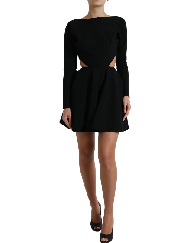 Elegant Cut Out A-Line Mini Dress Cozy Jersey Mini Dress