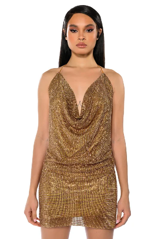 EXCEPTIONAL CHAINMAIL MINI DRESS Comfortable Linen Mini Dress