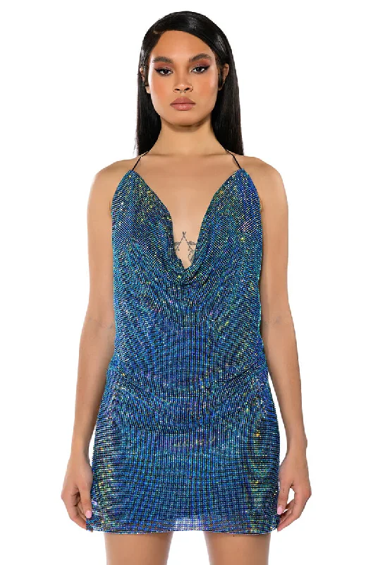 EXCEPTIONAL CHAINMAIL MINI DRESS Trendy Wraparound Mini Dress