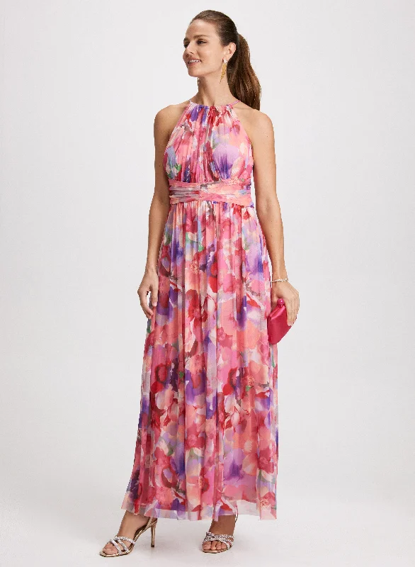Floral Maxi Dress Cozy Ruffle Sleeve Maxi Dress