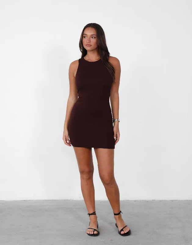 Forget It Mini Dress (Cocoa) Classic Black Mini Dress