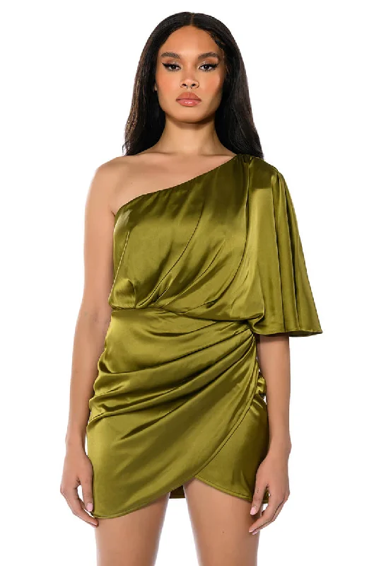 HARMONY ONE SHOULDER MINI DRESS Fashionable A-Line Mini Dress