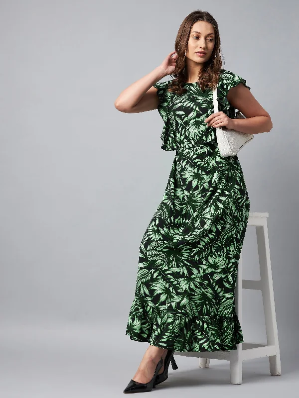 Women's Puff Sleeve Smocked Floral Maxi Dress- Yellow - Stylestone Cozy Longline Maxi Dress