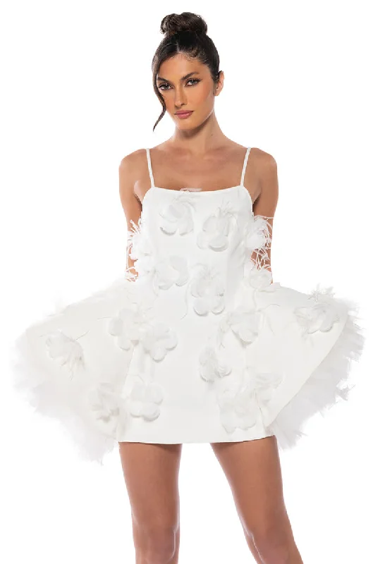 IN BLOOM FLARED MINI DRESS Cozy T-Shirt Mini Dress