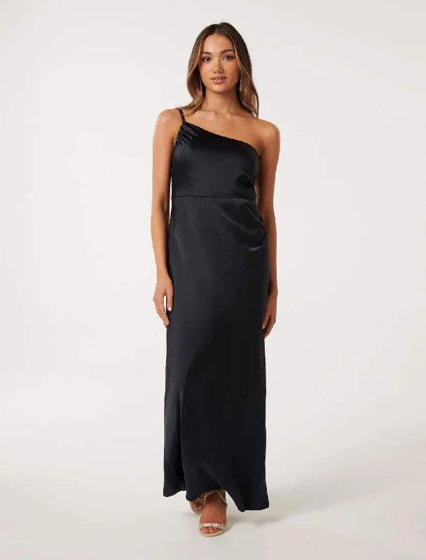 Kelly Petite One Shoulder Maxi Dress Stylish Off-Shoulder Maxi Dress