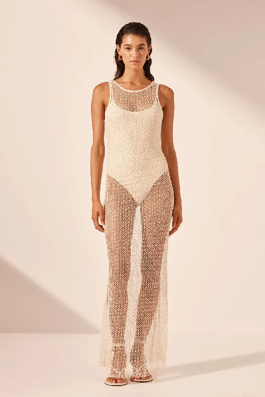 KIARA SHEER TANK MAXI DRESS Comfortable Casual Maxi Dress