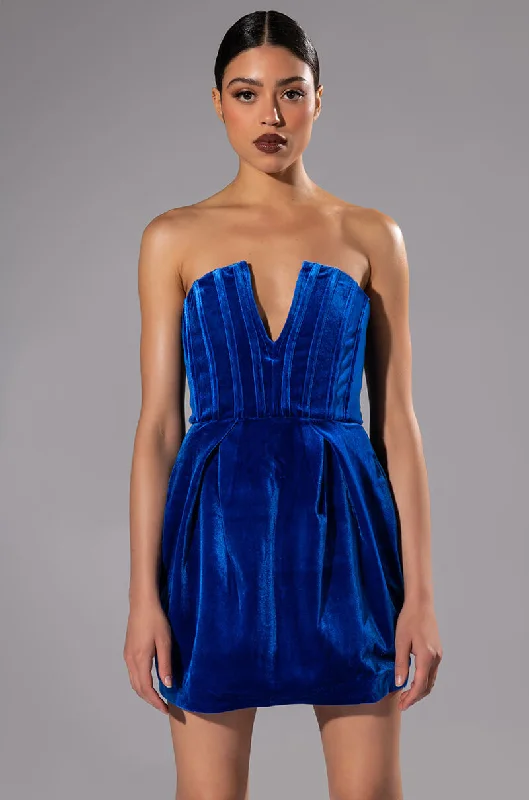 LAVINIA VELVET DEEP V CORSET MINI DRESS Stylish Sweetheart Neck Mini Dress