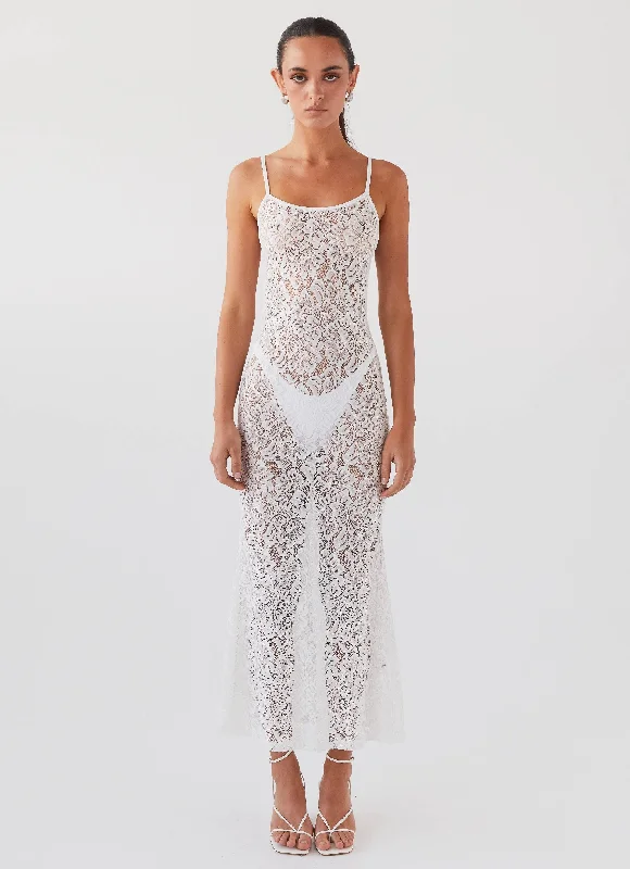 Leona Lace Maxi Dress - Snow Chic Boho Print Maxi Dress
