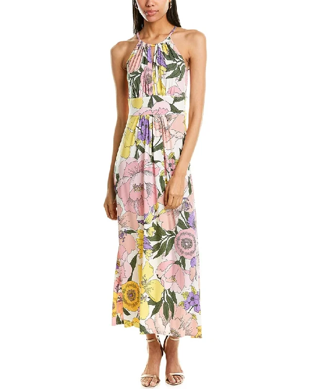 London Times Morris Maxi Dress Fashionable Maxi Dress with Fringe