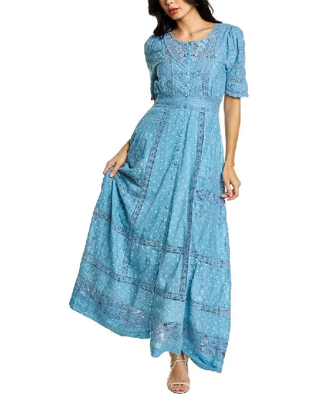LoveShackFancy Victorian Maxi Dress Cozy Knitted Maxi Dress
