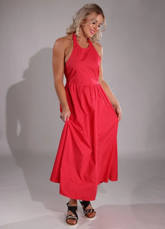 Maxi Dress | STRAWBERRY RED | BYY043 Fashionable Sheer Maxi Dress