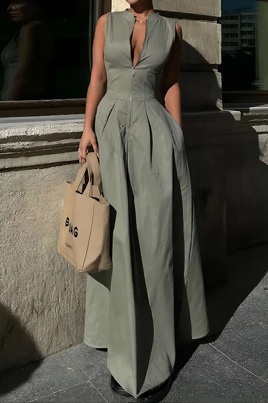 Solid Slipper Maxi Dress Trendy A-Line Maxi Dress