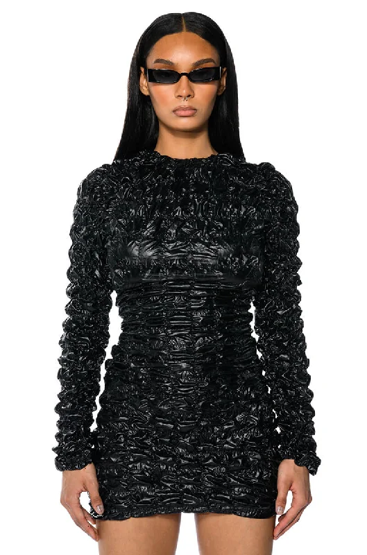 MIDNIGHT CITY LONG SLEEVE MINI DRESS Classic White Mini Dress