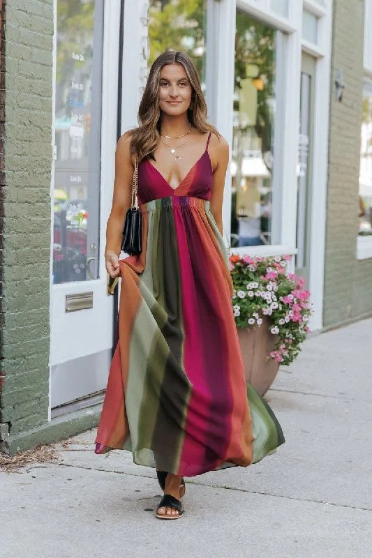MUSE Multi Chiffon Tie-Dye Print Maxi Dress - FINAL SALE Elegant Wraparound Maxi Dress